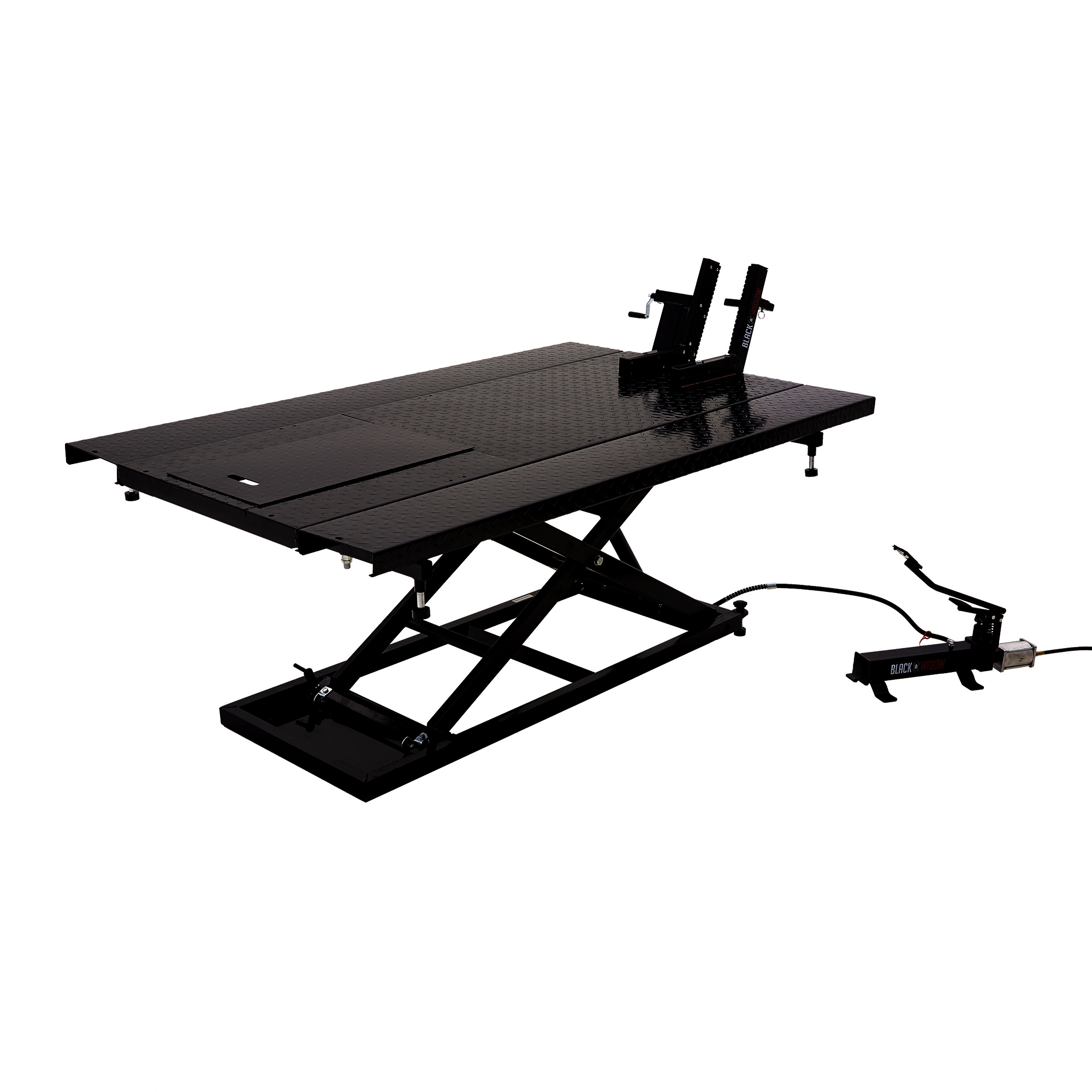 Black Widow, Air Hydraulic Motorcycle/ATV Lift table, 1500 lb. capacity, Capacity 1500 lb, Max. Lift Range 32 in, Material Steel, Model# BW-1500AH-Z